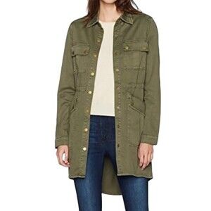 Level 99 Utility Long Anorak Jacket Barn Coat Cactus Green Women's Size Medium